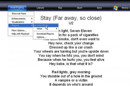Как применять плагин Lyrics в медиаплеере Windows Media Player?
