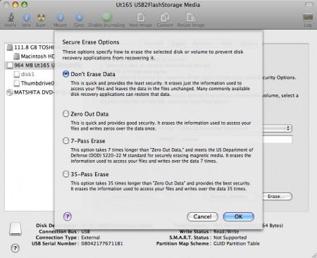 Как уничтожить данные на жестком диске платформы Mac?