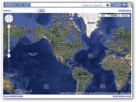 Просмотр карты со спутника через Google Chrome