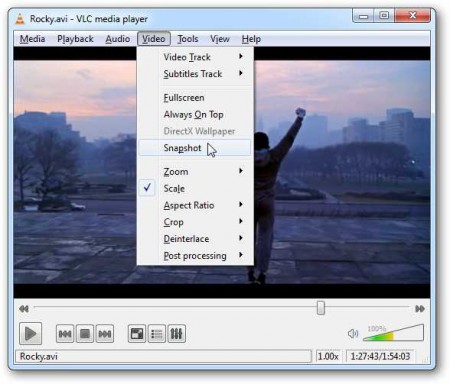 Как сделать скриншот сцены любимого фильма в медиаплеере VLC? 